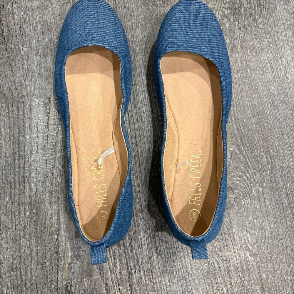 Falls Creek Women's Denim Blue Flats